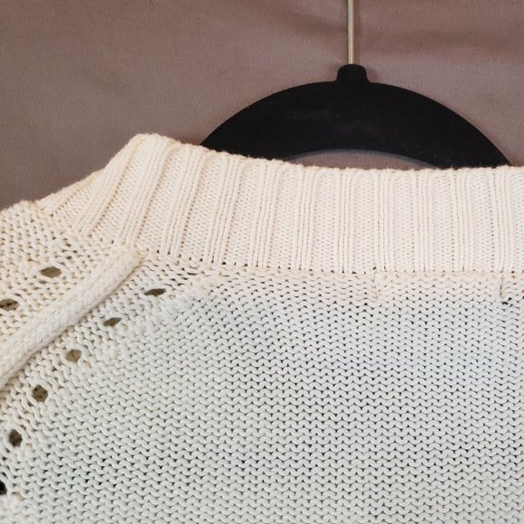 Women’s Calvin Klein Jeans White Tight Knit Button Down Sweater Cardigan Size XL - Picture 9 of 12